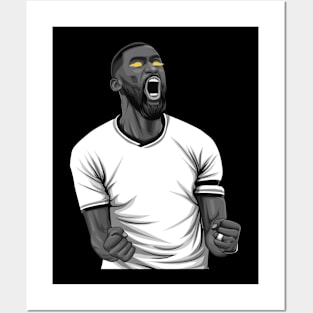 Antonio Rudiger Black and White Version Posters and Art